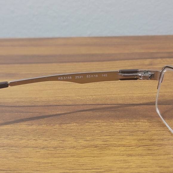 Vtg Ray-Ban Eyeglasses RB 6158 2531 Brown Half Rim Metal Frame 53-18-140 2793 - Picture 5 of 6